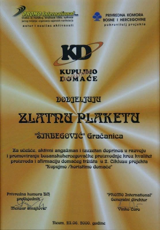 Zlatna Plaketa - Kupujmo Domaće