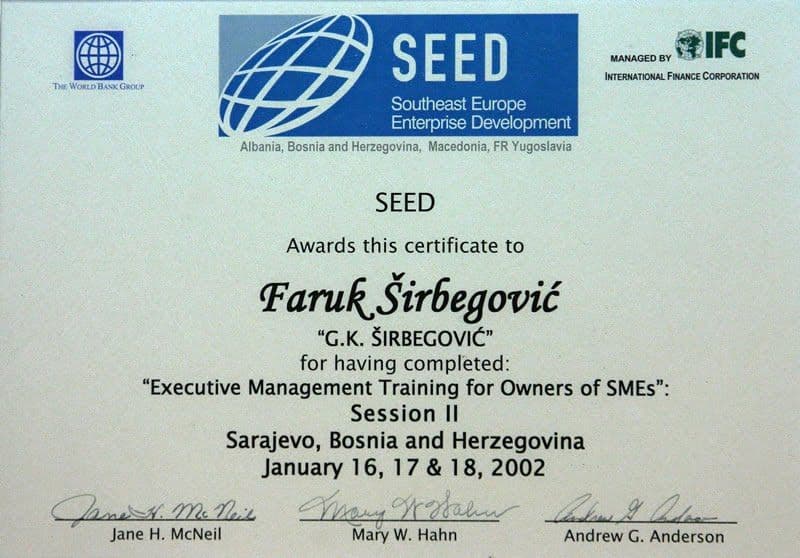 SEED Certificate