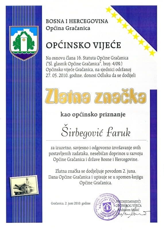 Zlatna Značka Općine Gračanica