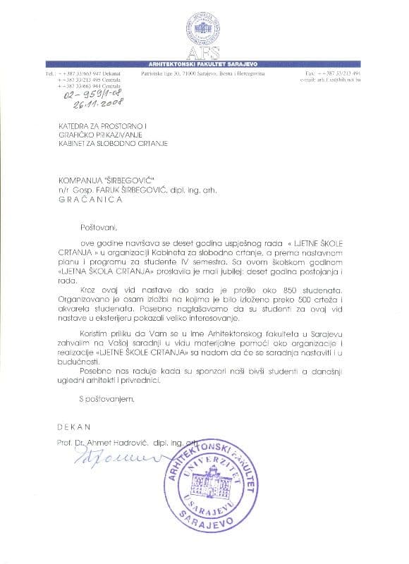 Arhitektonski Fakultet Sarajevo - Ljetna Škola Crtanja