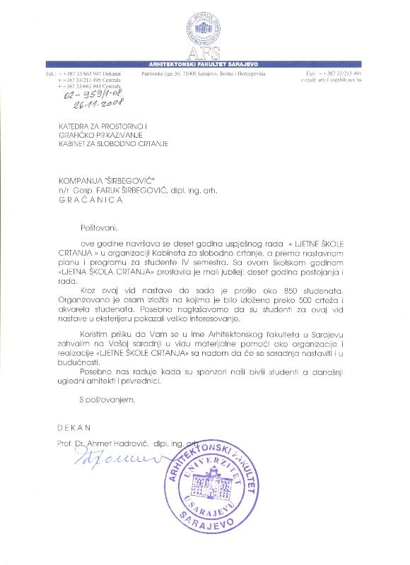 Arhitektonski Fakultet Sarajevo - Ljetna Škola Crtanja