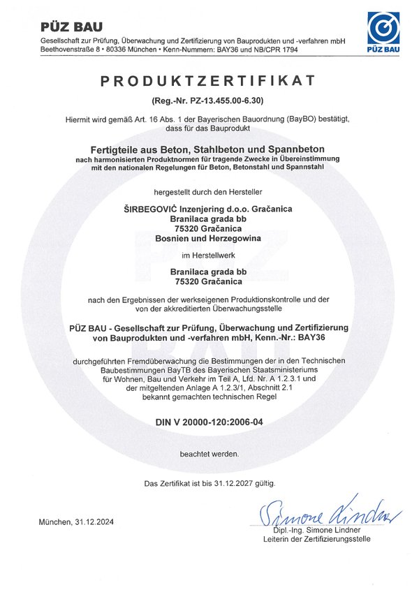 Certifikat Reg. Nr. PZ-13.455.00-6.30